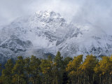Snow Dusted Mountains and Trees with Autumn Hues