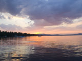 Sunset over the Water at Sebago Lake