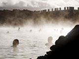 People Relaxing in the Blue Lagoon Geothermal Hot Springs