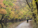 Biker on the C&O Canal Towpath Near Potomac