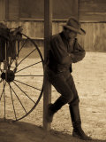 Portrait of a Cowboy Actor on an Old Western Movie Set