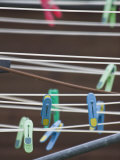 Colorful Clothespins on a Clothesline