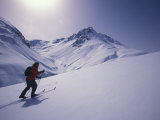 Woman Skiing in Scenic Haines Pass  Alaska