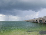 Storm Clouds over Historic Seven Mile Bridge Through the Florida Keys
