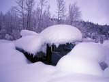 Old Truck Buried under Deep Snow
