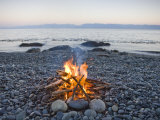 Beach Fire on the Shores of Vancouver Island