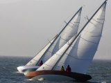 Sailboats Race Upwind in San Francisco Bay