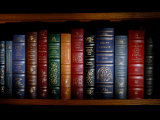 Books Line a Shelf in a Library in Clifton  Virginia