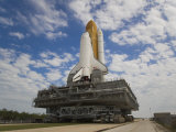 Space Shuttle Atlantis Rolls Out to Launch Pad for an Upcoming Mission
