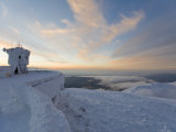 Everything on Summit of Mt Washington Covered in Rime Ice at Sunset