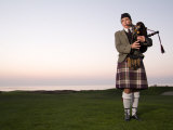 Bagpiper on a Golf Course