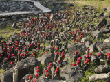 Jizo Statues Honoring the Dead from Poisonous Volcanic Gases