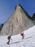 Mountain Climbers Approach Snowpatch Spire in the Bugaboo Mountains