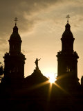 Santiago  Chile Metropolitan Cathedral in Plaza De Armas and New Office Tower