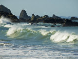 Jagged Rocks and Breaking Waves Along the Northern California Coast