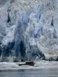 Fishing Boat Dangerously Close to a Crumbling Glacier's Edge