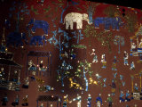 Detail of Ornate  Sparkling Artwork on a Laotian Temple