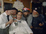 Men Shave Off Beards Grown Especially for a Historical Celebration