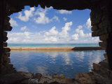 Water and Clouds Seen Through a Hole in a Brick Wall at Fort Jefferson
