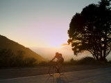 Cyclist at Sunset at the Marin Headlands