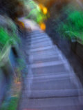 Staircase to the Beach in San Francisco  at Sunset