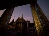 Looking from One Temple to Another at Sunset  Grand Palace  Bangkok