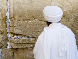 Jerusalem  Israel The Western Wall  Ethiopian Jew Prays