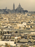 Elevated View of Paris with Montmartre and Sacre Coeur Basilica