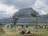 Visitors Relax on the Grounds Outside the Royal Botanic Gardens