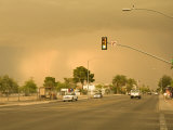 Large Sandstorm Approaches Town  Coloring the Sky over Tucson Brown