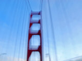Blurred Picture of Golden Gate Bridge While Driving over It