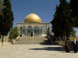 Dome of the Rock with Golden Dome and Elaborate Decorative Mosaic Tiles