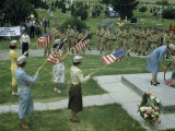 Women Place Wreath on World War I Monument on Memorial Day