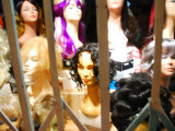 Wigs in Store Front Window in San Francisco