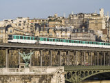 Paris Metro Crossing over the Seine River