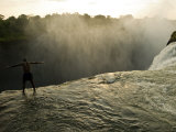Looking over the Edge of Victoria Falls from a Swimming Hole