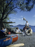 Men Camp Beside Susquehanna River's Source before Canoeing Downriver