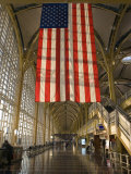 Sun Lighting Up an American Flag at the National Airport
