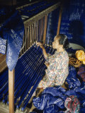 Weaver Prepares the Warp for a Silver Lame Sarong on a Loom