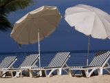 Relaxing Beach Chairs and Umbrella Await Customers