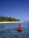 Young Woman Kayaking Among Tonga's Vavu's Islands