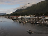 Boat Leaves Harbor on Baranof Island in Sitka