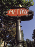 Art Nouveau Metro Sign on the Champs Elysees in Paris
