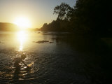 Young Boy Plays in Shallow Water of the Potomac River