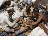 Soldiers Traveling on a River Steamer Pass Time Playing Cards on Deck