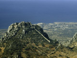 Medieval Castle Stands on a Hilltop Overlooking a Valley