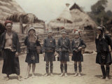 Group of Kaw Men Stand in their Village