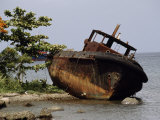 Rusted Wreck of a Boat Swept Ashore During Hurricane Andrew