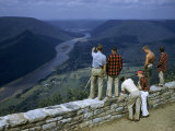 Men Stand at Scenic Overlook Above West Branch of Susquehanna River