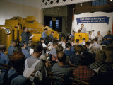 Workers at Heavy Equipment Factory Attend Religious Service at Work